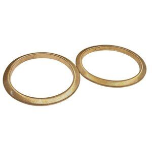 Vintage Bangles Stretch Modernist Gold-Tone Coil Metal Ribbed 80s Jewlery